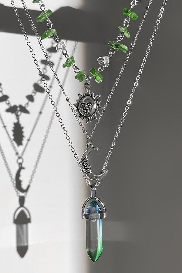 Ethnic Style Stacked Gravel Beaded Necklace-consonak