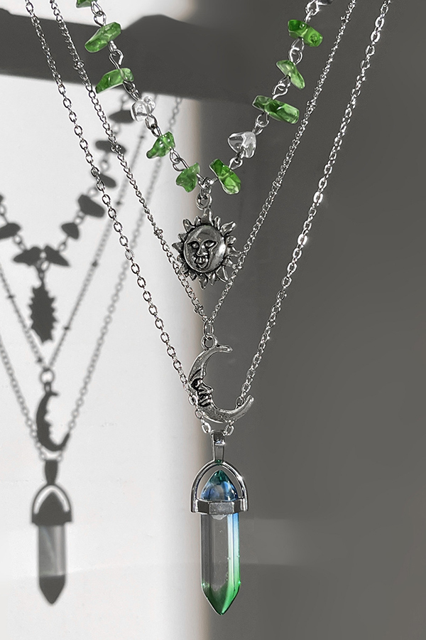 Ethnic Style Stacked Gravel Beaded Necklace-consonak