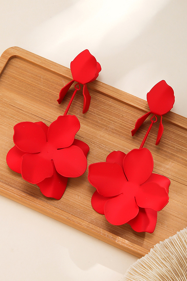 Dopamine Flower Retro Fashion Metal Stud Earrings-consonak