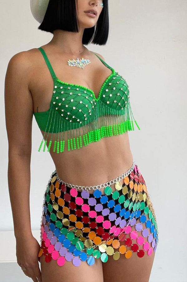 Sexy Sparkling Sequined Hollow Skirt | Consonak