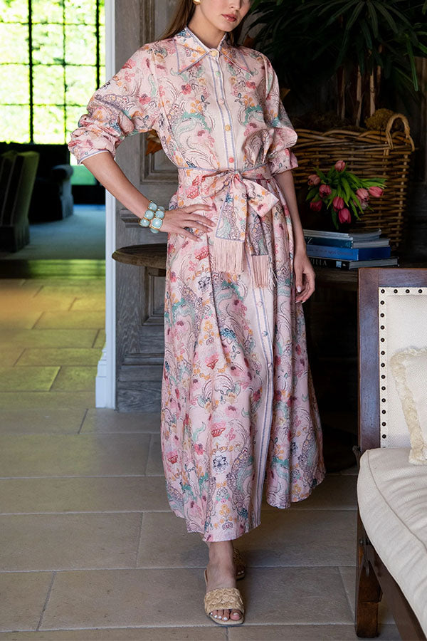 The Exclusive Patterned Shirt Dress – Belted Silhouette-Consonak