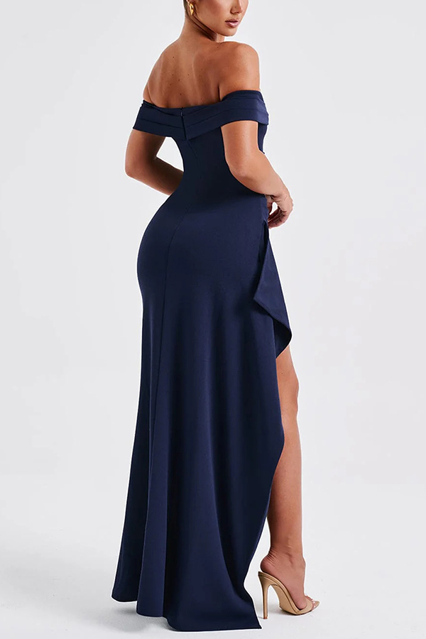 Sexy Lady Off Shoulder High Slit Maxi Dress-consonak