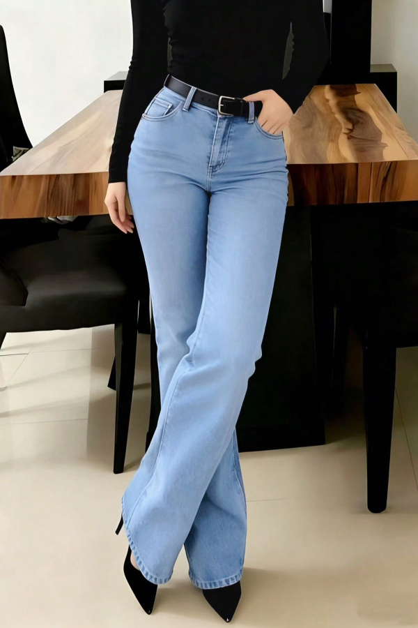 Stylish High-waisted Pockets Casual Women's Jeans-consonak
