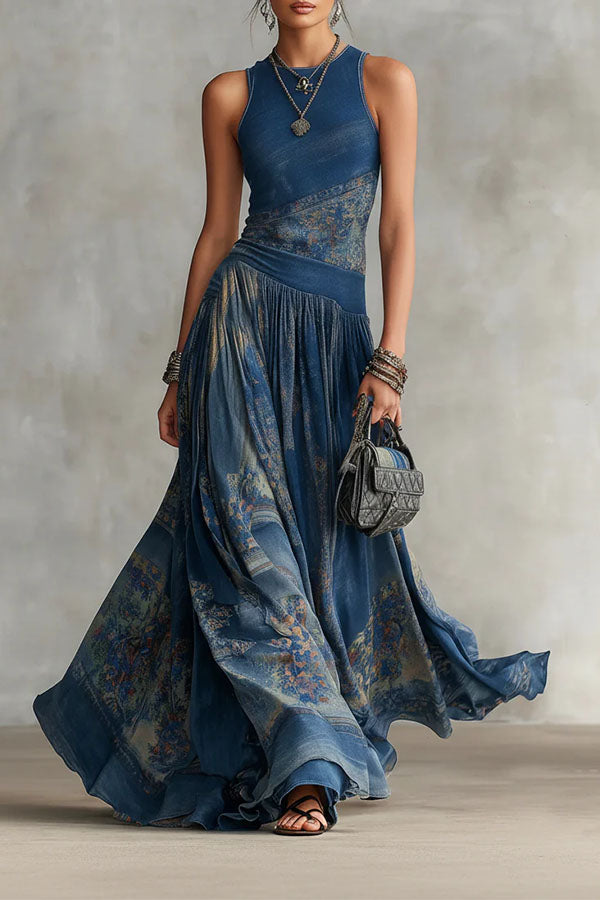 Maya Bohemian Asymmetric Drop-Waist Dress-Consonak