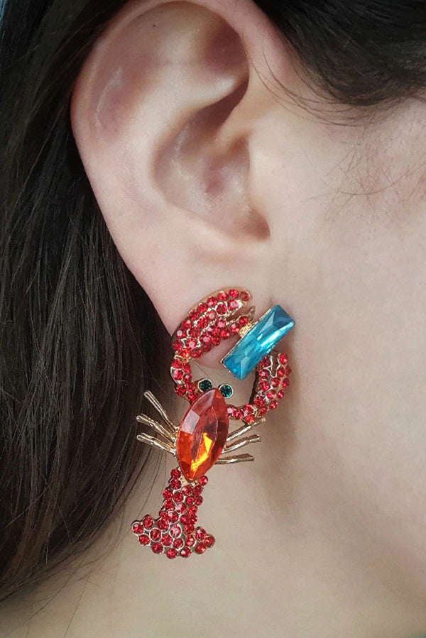 Fashionable Diamond Lobster-shaped Holiday Earrings-consonak