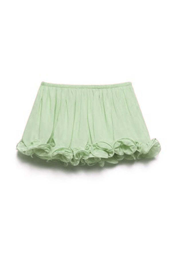 Romantic Drama Chiffon Wavy Ruffles Elastic Waist Loose Shorts-consonak