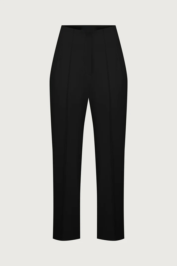 Exquisite and Fashionable High Waist Pocketed Straight Leg Pencil Pants-consonak