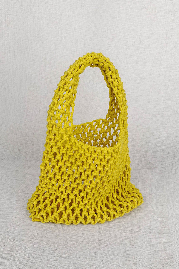 Lazy Style Fishnet Woven Tote Bag-consonak