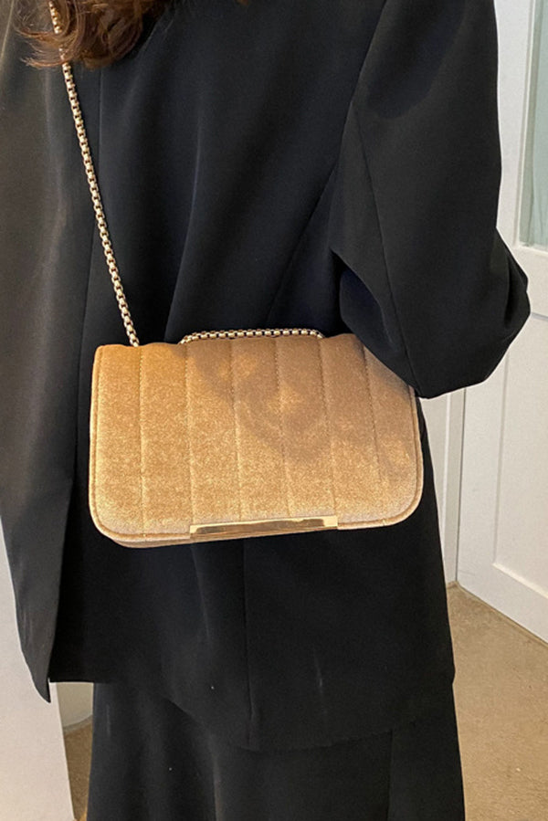 Fashionable Velvet Stylish Chain Simple Crossbody Bag-consonak