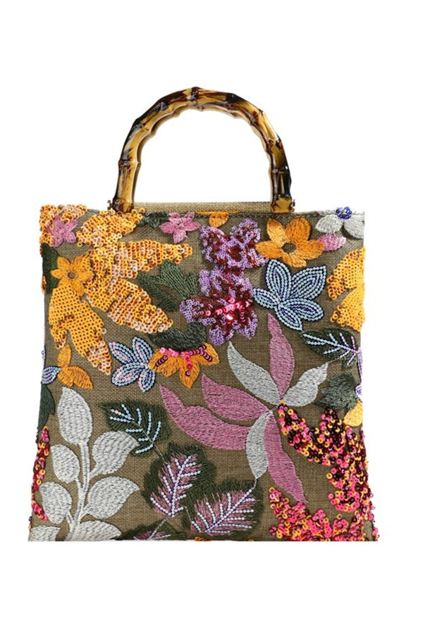 Colorful Sequin Vintage Embroidery Tote Bag | Consonak
