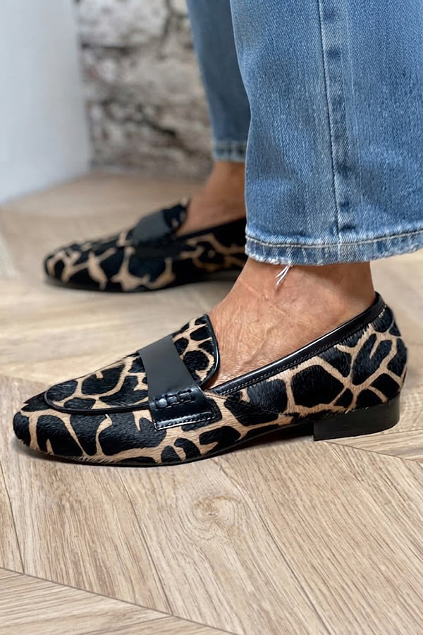 Leopard Print Low-cut Loafers-Consonak
