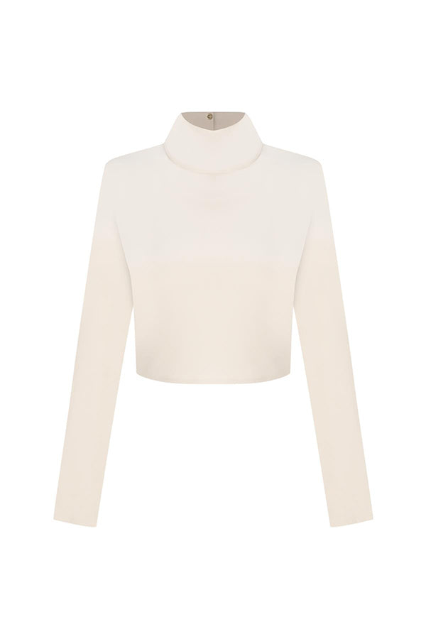 Leia High Neck Button Bell Sleeve Top and Cutout Waist Metal Pocketed Flare Pants Set-consonak