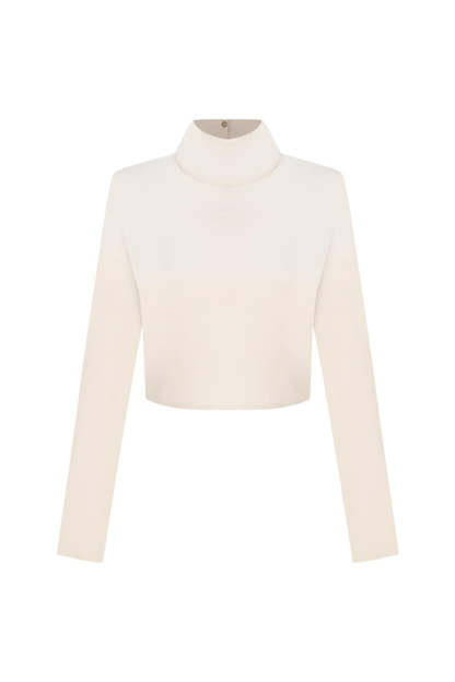 Leia High Neck Button Bell Sleeve Top and Cutout Waist Metal Pocketed Flare Pants Set-consonak