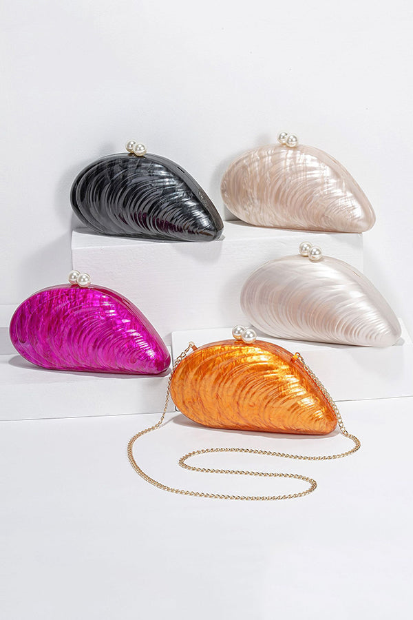 Elegant Shaped Shell Acrylic Evening Clutch-consonak