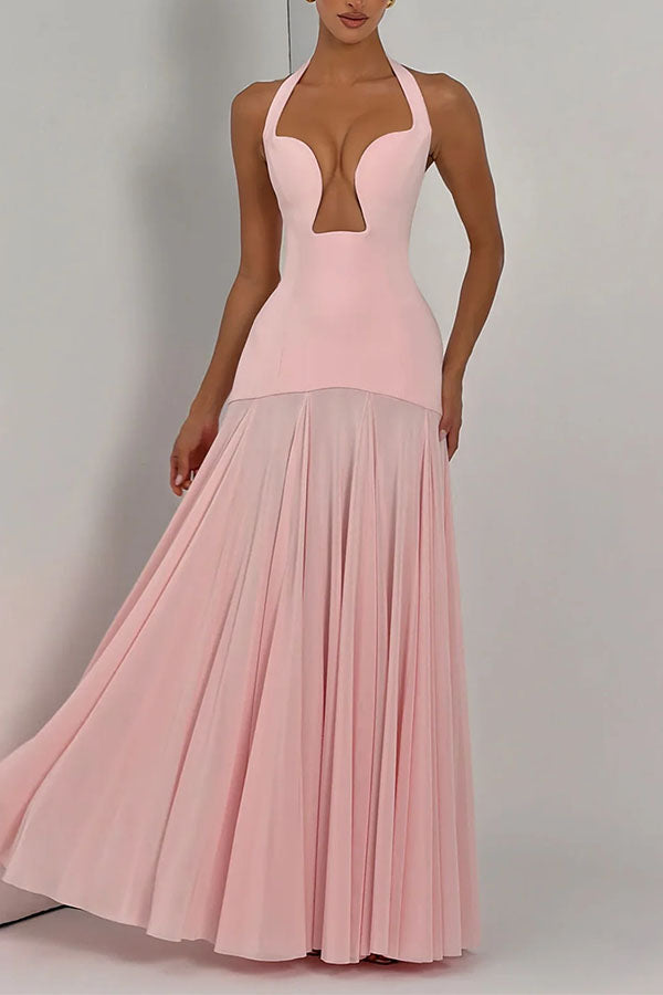Seraphina Deep V Maxi Dress-Consonak