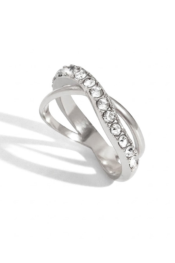 Western-style Affordable Luxury Geometric White Diamond Ring-Consonak