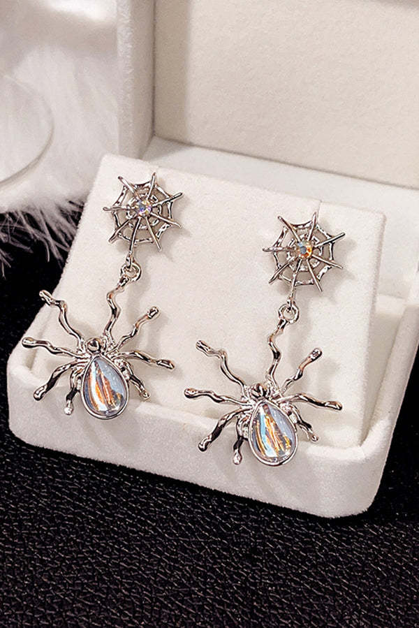 Fashionable Moonstone Dark Spider Earrings-consonak