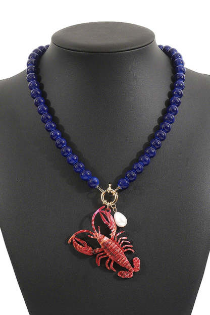 Fashion Lobster Holiday Earrings and Necklace-consonak