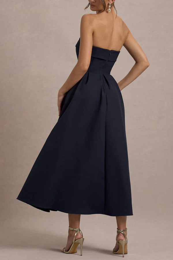 Celine Strapless Midi Dress-Consonak