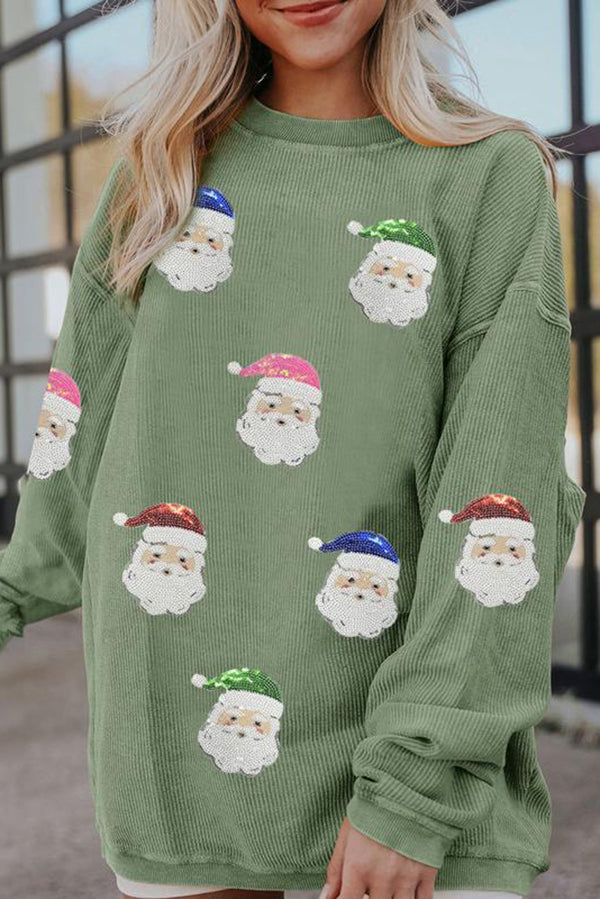 Colorful Turkey Sequin Print Loose Long-sleeved Sweatshirt-consonak