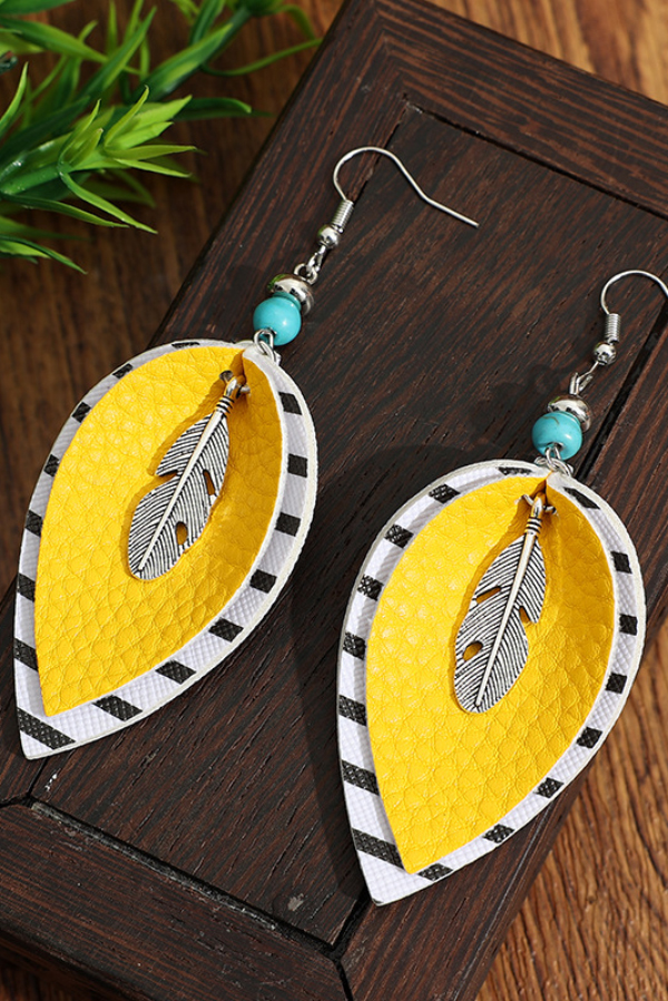 Bohemian Style Color-blocked Striped Earrings