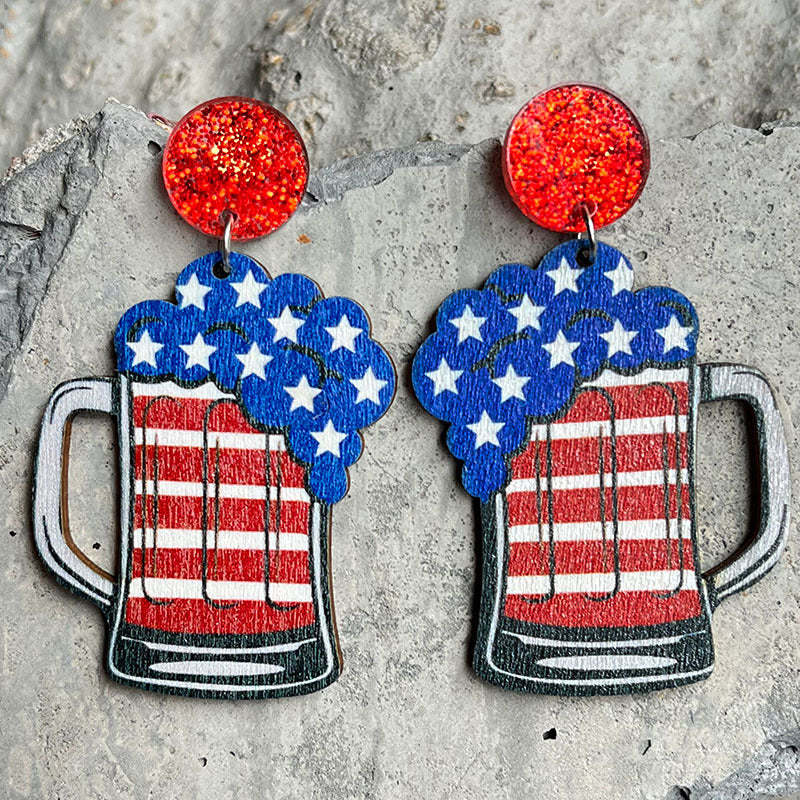 American Independence Day Flag Earrings-consonak