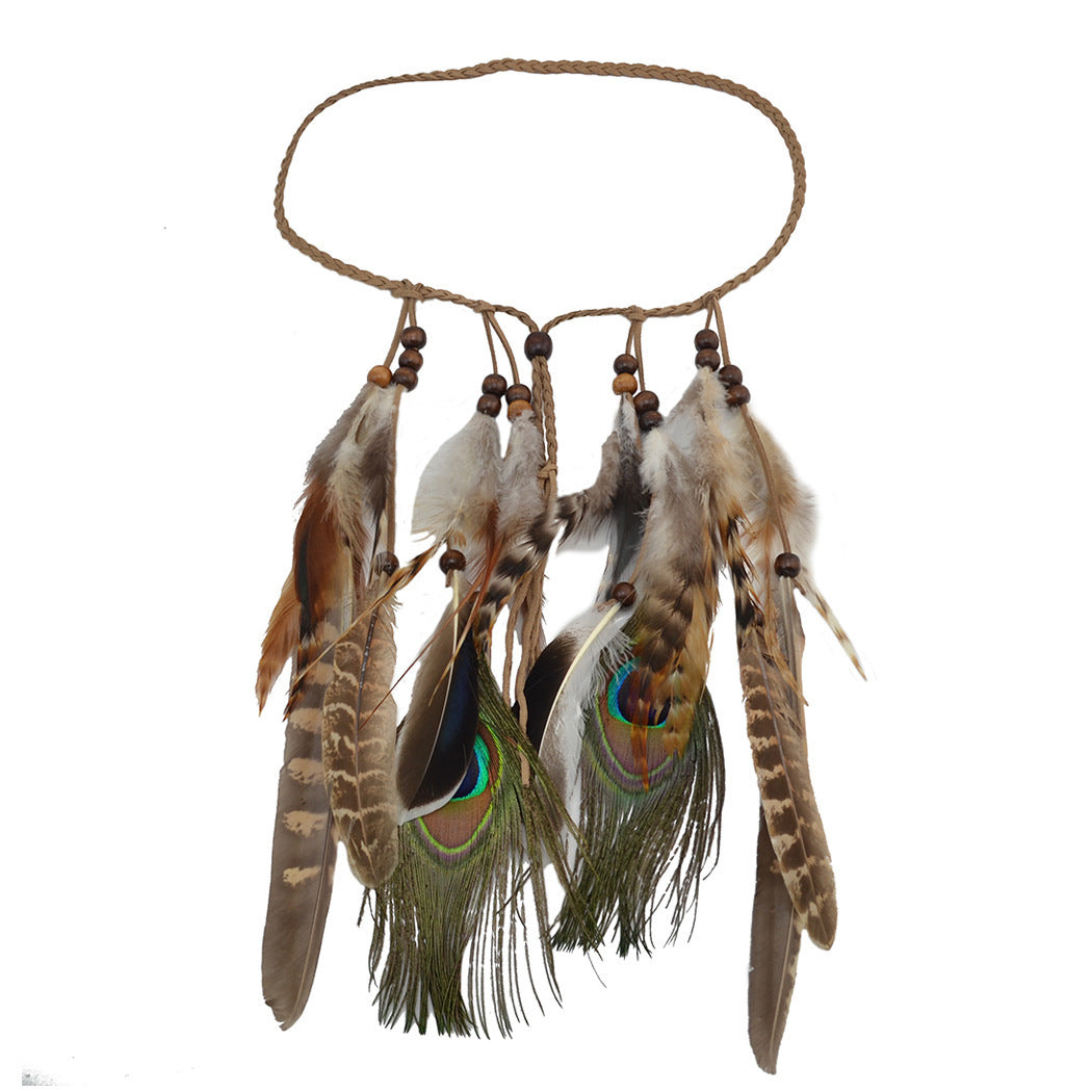 Bohemian Peacock Feather Headband | Consonak