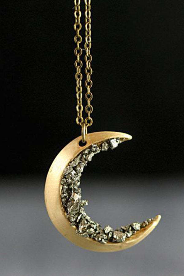 Vintage Moon-shaped Diamond Necklace-consonak