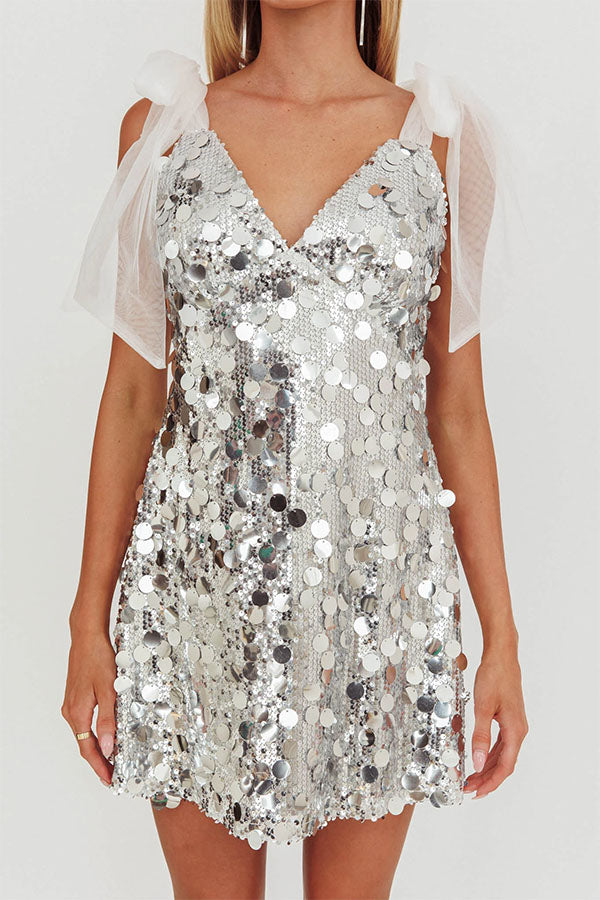 Celeste Glamour Sequin Mini Dress-Consonak
