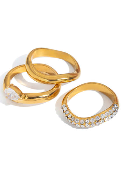 Fashion Stainless Steel Zircon Ring-consonak