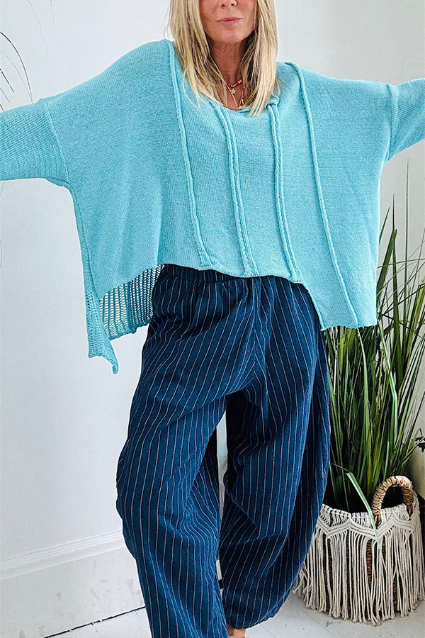 Solid Color Casual Long-sleeved Loose Knitted Sweater-consonak