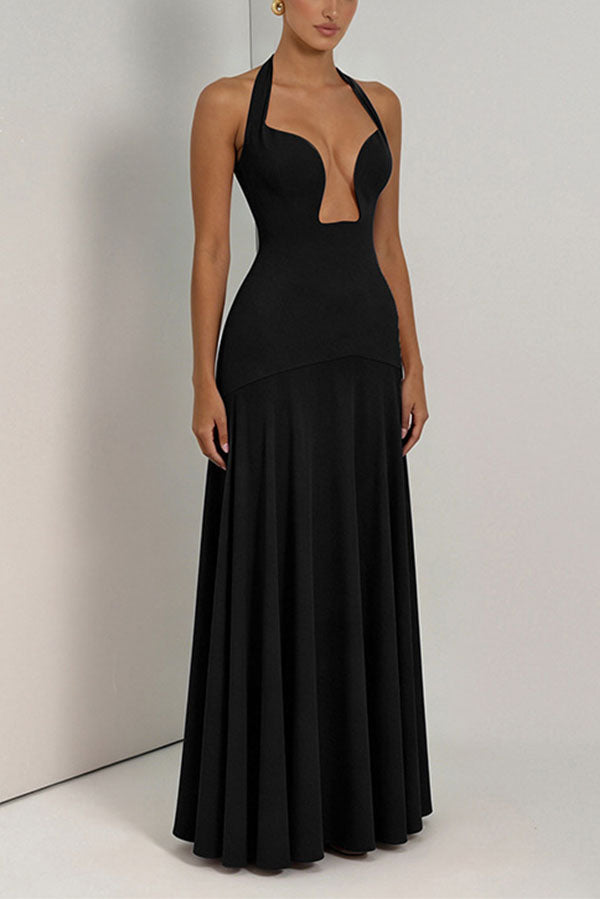 Seraphina Deep V Maxi Dress-Consonak