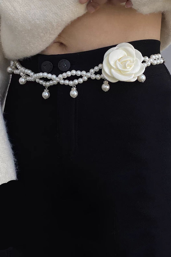 Exquisite Multi-layer Pearl Beaded Tassel Waist Necklace-consonak