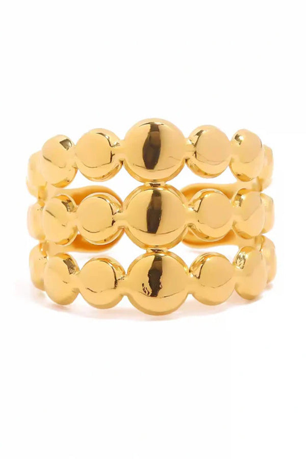 Stylish Dot Shape Stainless Steel Open Ring-consonak