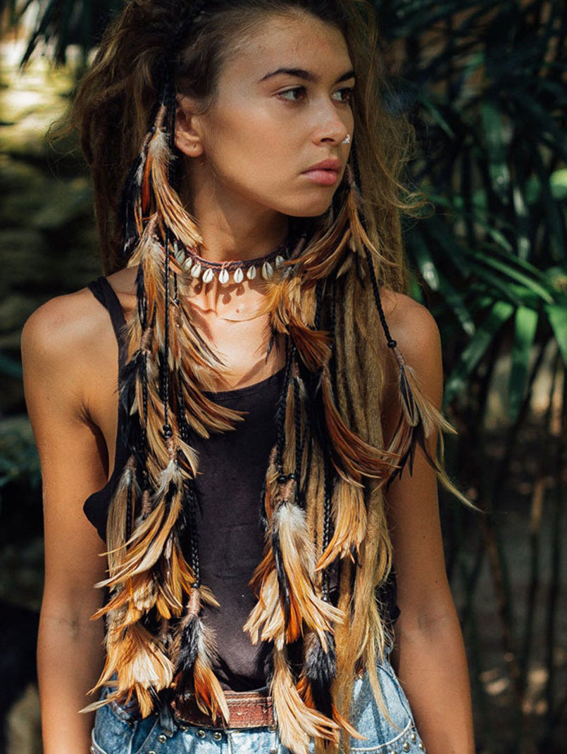 Bohemian Peacock Feather Headband | Consonak