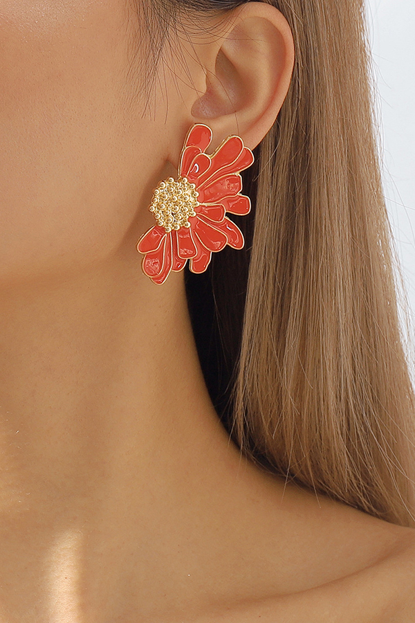 Retro Alloy Floral Pattern Earrings-consonak