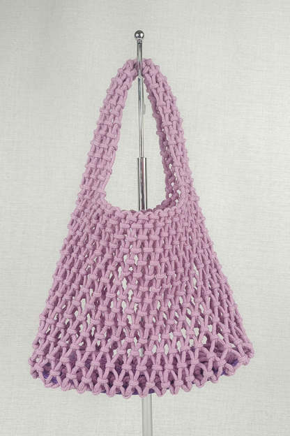 Lazy Style Fishnet Woven Tote Bag-consonak