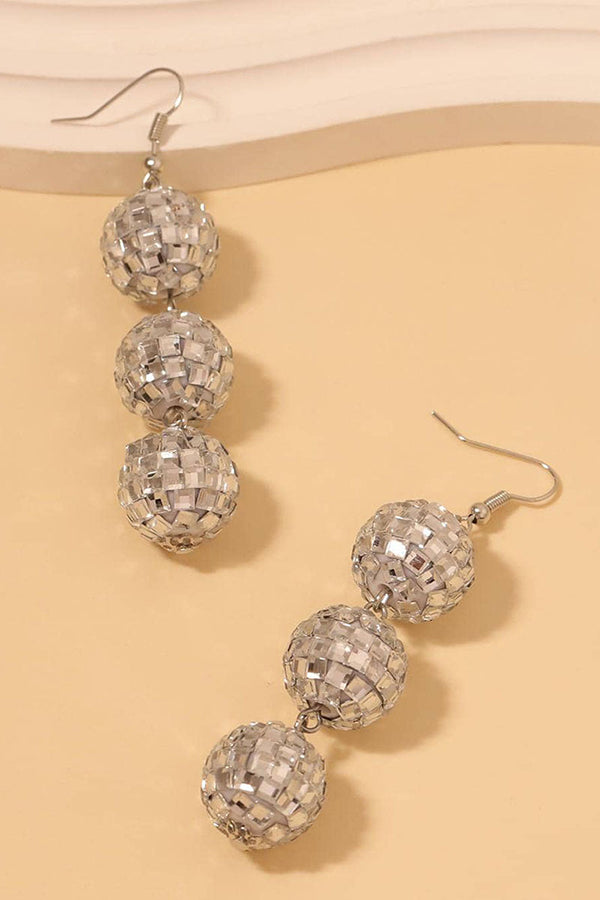 Fashionable Super Sparkly Disco Ball Earrings-consonak