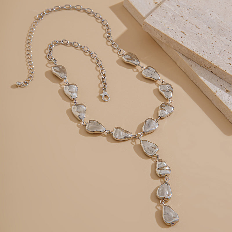 Fashion Irregular Baroque Style Teardrop-shaped Pendant Necklace | Consonak
