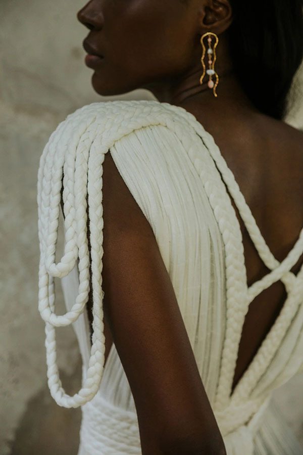 Resort Style Draped Braids Shoulder Backless Cover-up Loose Maxi Dress-consonak