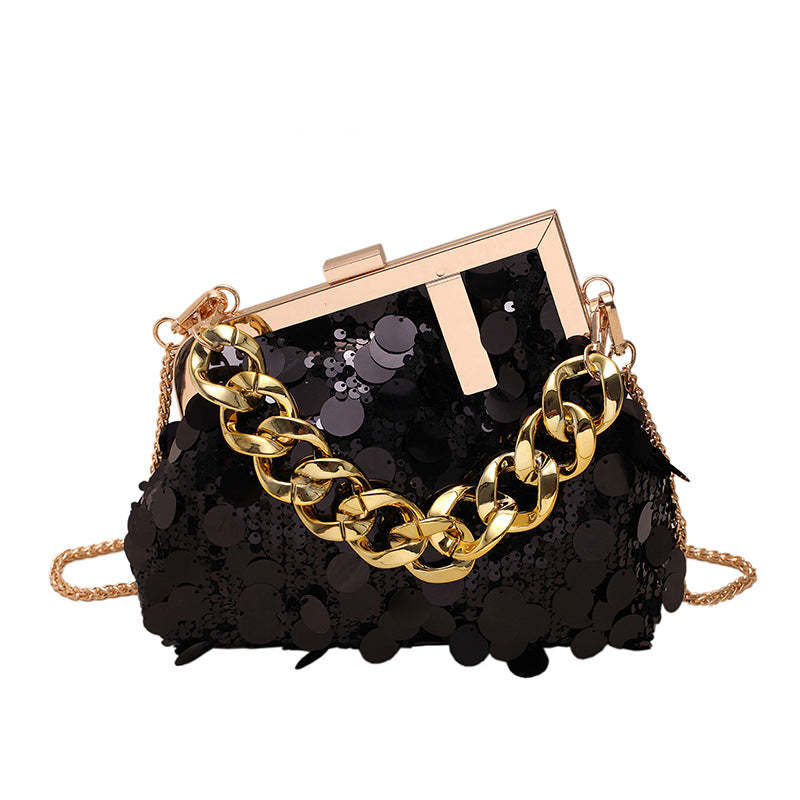 Sequin Chain Shoulder Crossbody Evening Bag-consonak