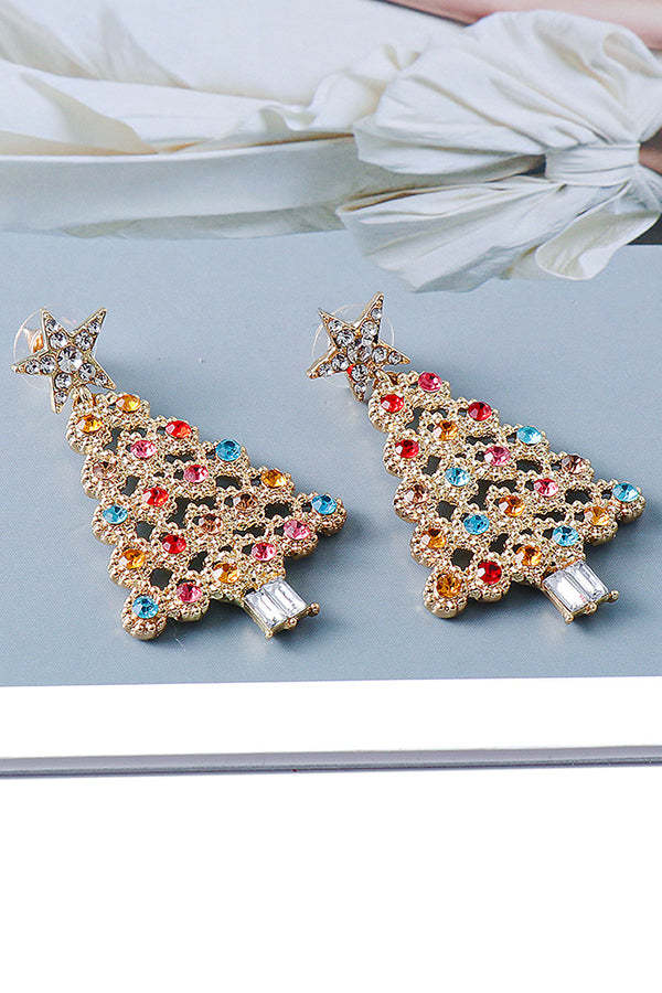 Christmas Tree Fashion Diamond Earrings-consonak