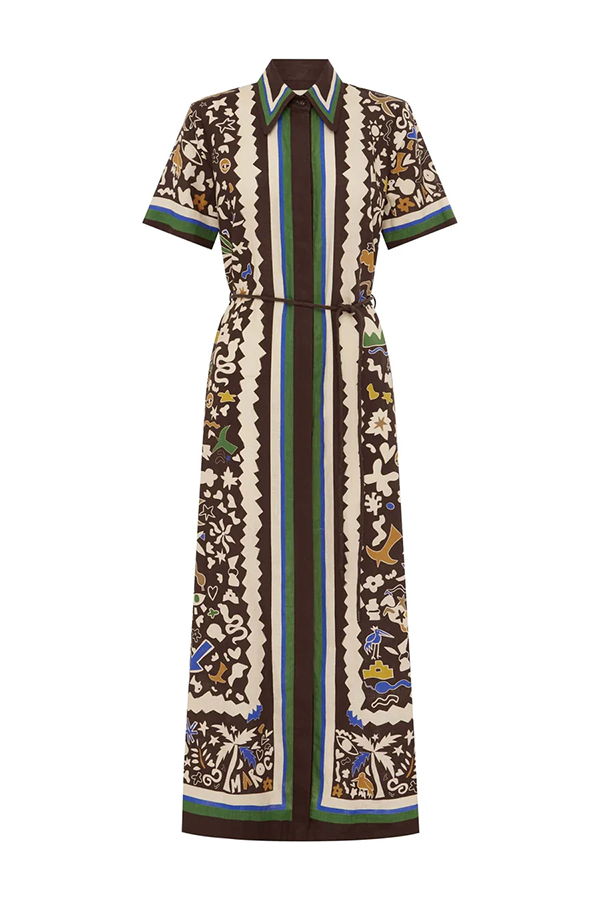 Bohemian Style Leopard Print Linen Shirt Dress | Consonak
