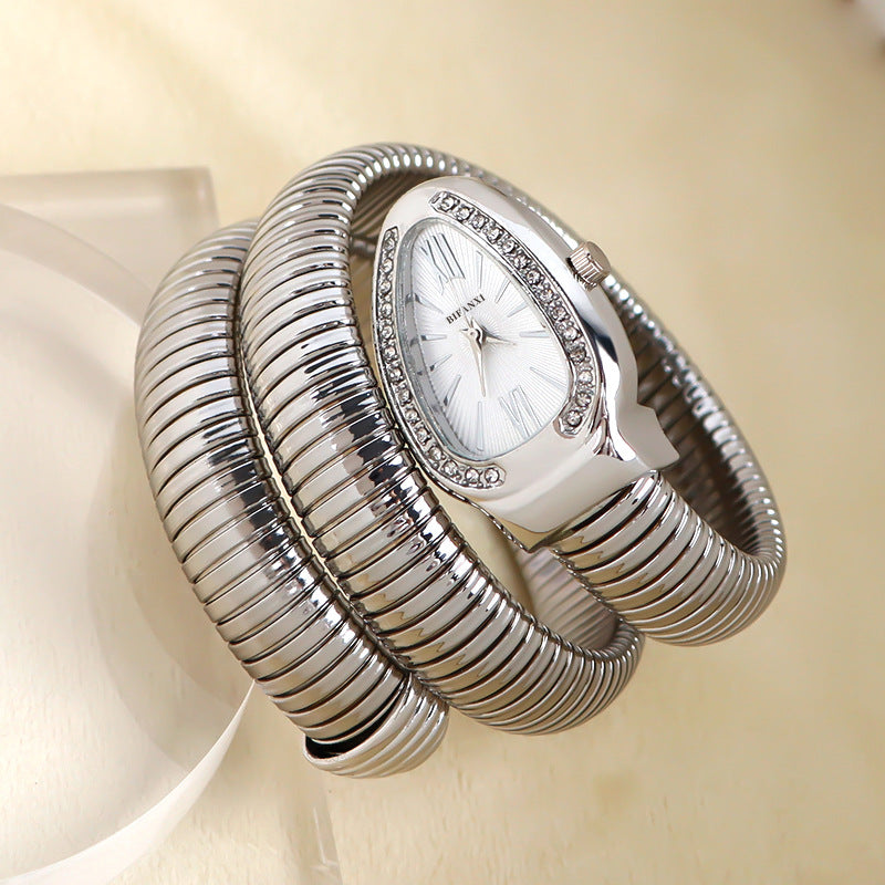 Fashionable Quartz Snake Bracelet Watch-consonak