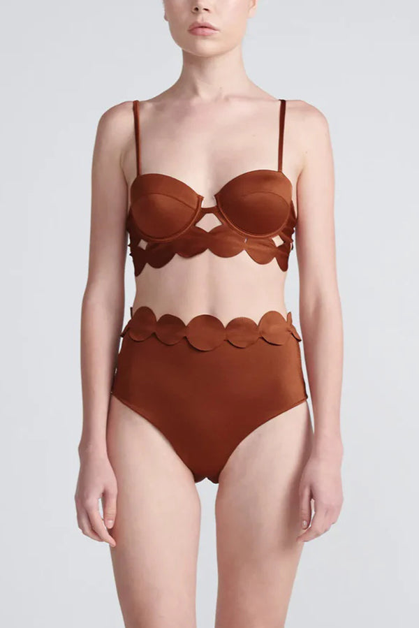 Sexy Sling Cutout High-waisted Stretch Bikini Swimsuit-consonak