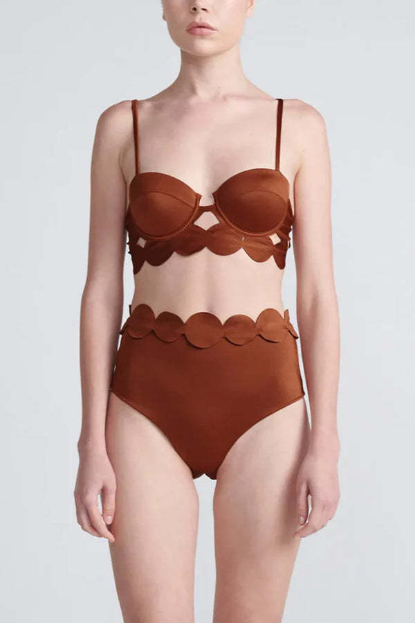 Sexy Sling Cutout High-waisted Stretch Bikini Swimsuit-consonak