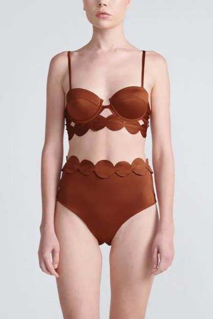 Sexy Sling Cutout High-waisted Stretch Bikini Swimsuit-consonak