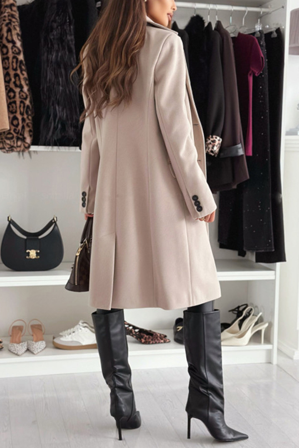 Fashionable Casual Lapel Long Sleeve Single Breasted Loose Coat-consonak