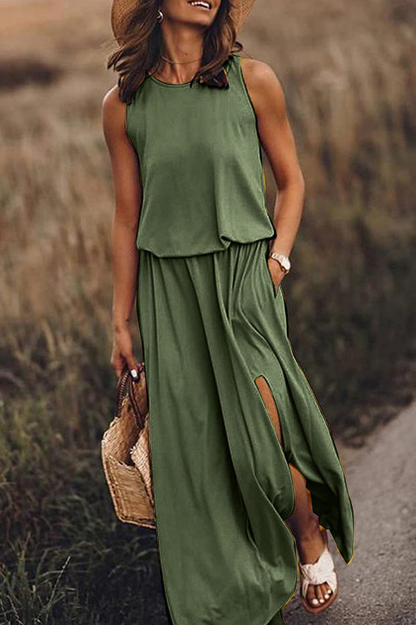 Giselle Loose Fit Slit Maxi Dress | Consonak