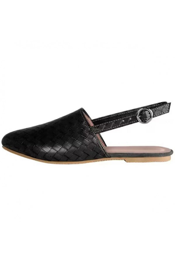 Casual Pointed Toe Woven Flat Sandals | Consonak